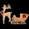 48" Champagne Reindeer Pulling Sleigh, White LED Lights